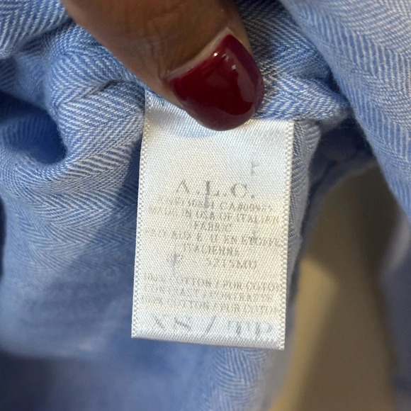 A.L.C Band Collar Button Long Sleeve Blouse Women Size XS - Picture 8 of 9